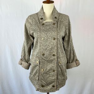Anthropologie Marrakech Leopard Print Double Breasted Utility Jacket - Size XS